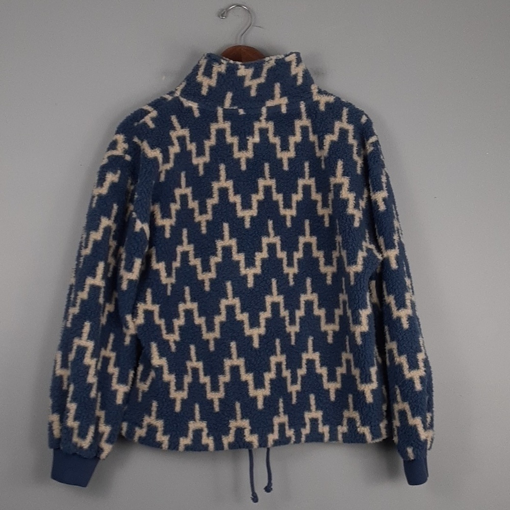 Billabong Striped Oversized Time Off Sherpa Half-Zip Sweatshirt - Picture 6 of 9